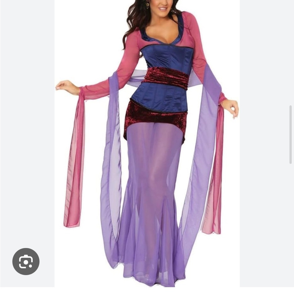 NWT sexy Mulan China doll costume Disney XL Asian 3 wishes corset princess